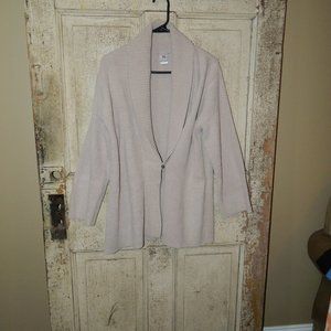 Natori Oatmeal Color Cardigan Soft Cozy Sweater Jacket Size L (MM-7)